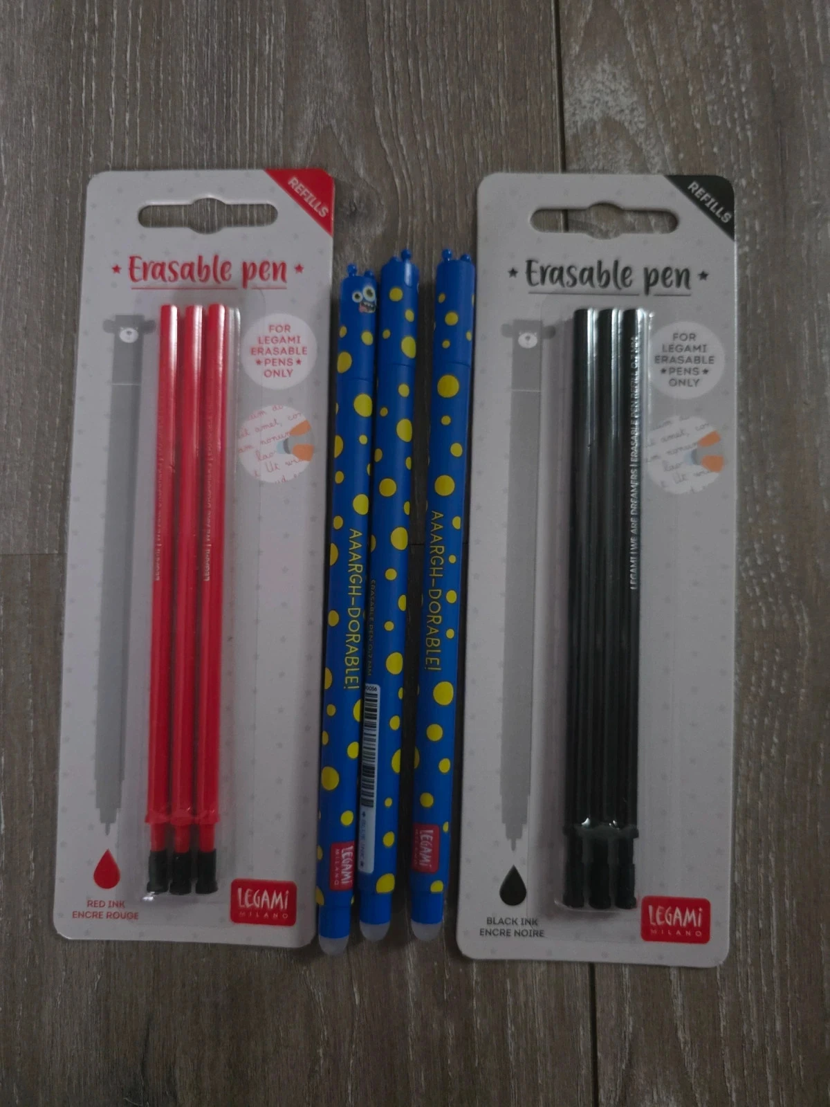 3 stylos Aaargh - dorable ! Et 6 recharges Legami